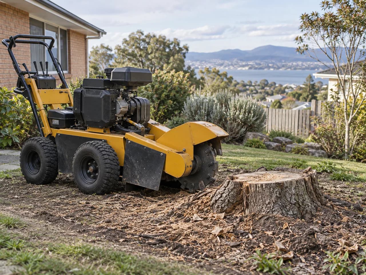 Illustrative stump grinding service in Hobart